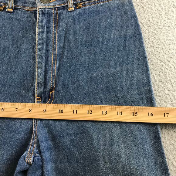 Vintage 70s Pentimento Flare Bell Bottom High Waist Denim Jeans size waist 26 - Picture 7 of 12